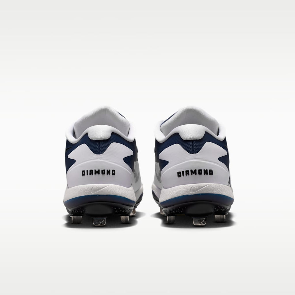Nike Diamond Standout MTL Baseball Cleats - White/College Navy/Black/Metallic Silver - Image 6