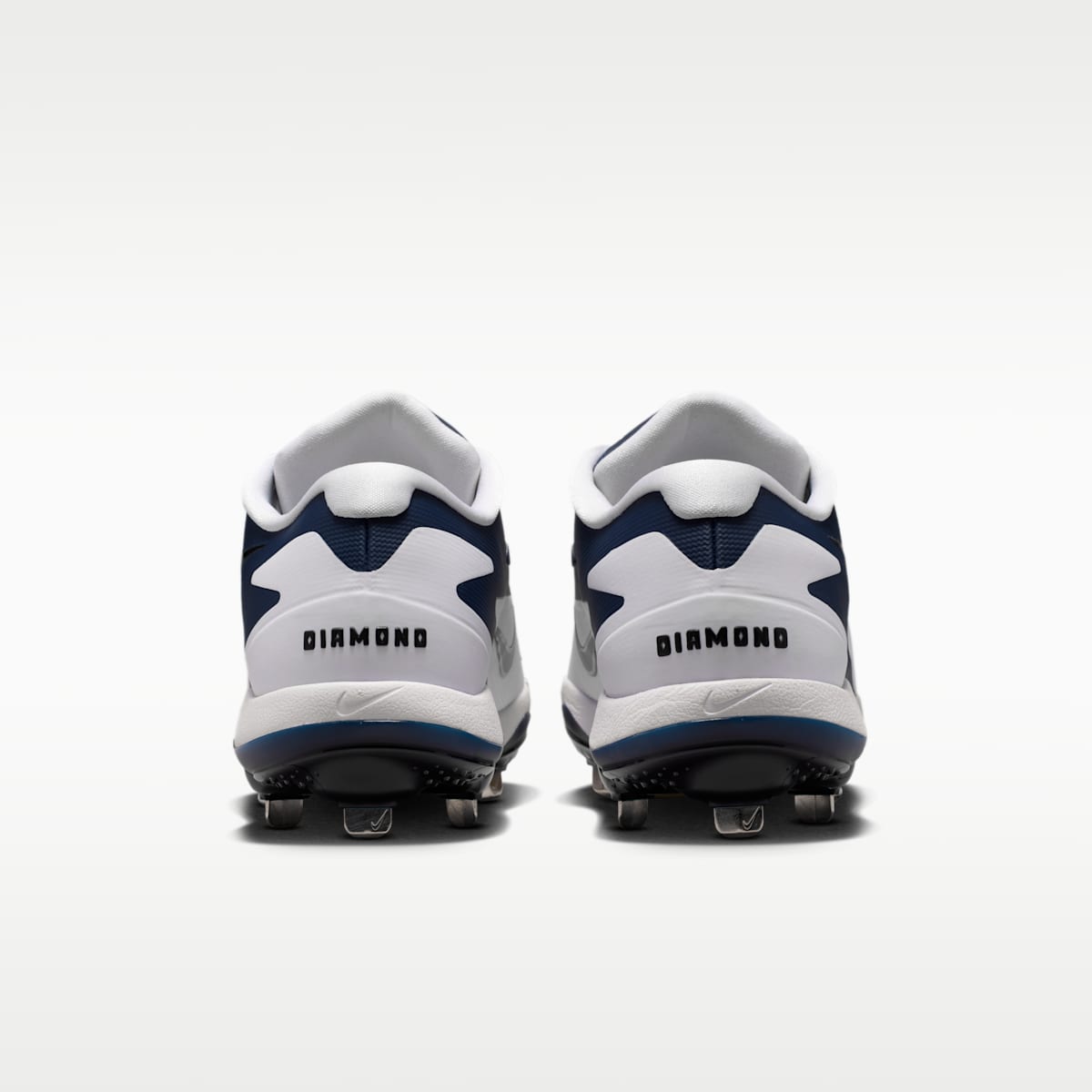 Nike Diamond Standout MTL Baseball Cleats - White/College Navy/Black/Metallic Silver - Image 6