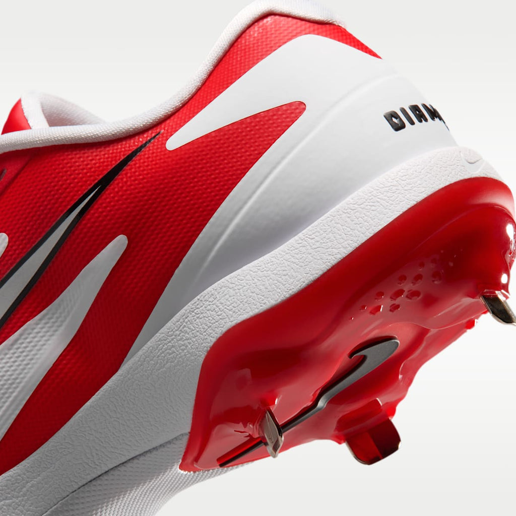 Nike Diamond Standout MTL Baseball Cleats - White/University Red/Metallic Silver - Image 9