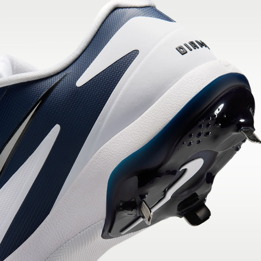 Nike Diamond Standout MTL Baseball Cleats - White/College Navy/Black/Metallic Silver - Image 9