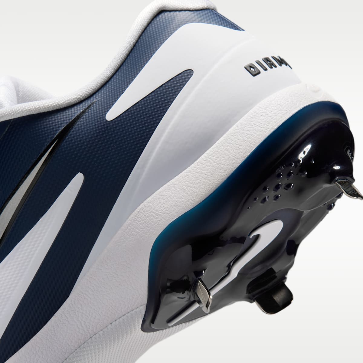 Nike Diamond Standout MTL Baseball Cleats - White/College Navy/Black/Metallic Silver - Image 9