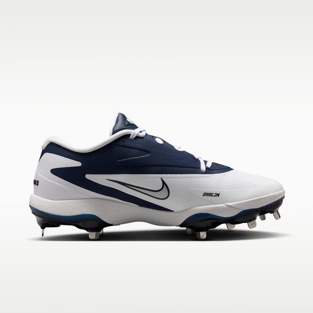 Nike Diamond Standout MTL Baseball Cleats - White/College Navy/Black/Metallic Silver - Image 3