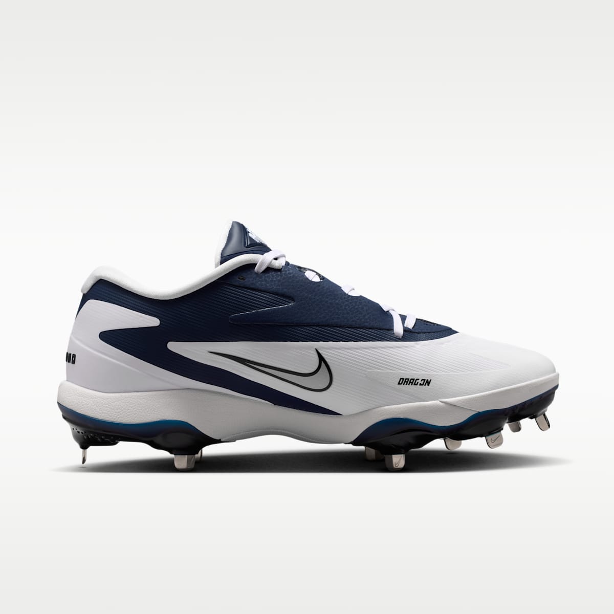 Nike Diamond Standout MTL Baseball Cleats - White/College Navy/Black/Metallic Silver - Image 3