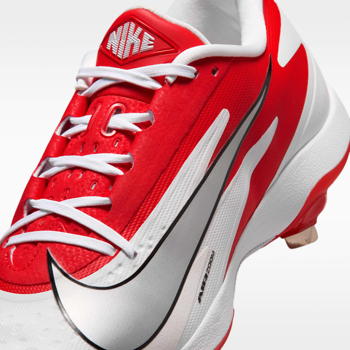Nike Diamond Standout MTL Baseball Cleats - White/University Red/Metallic Silver - Image 8