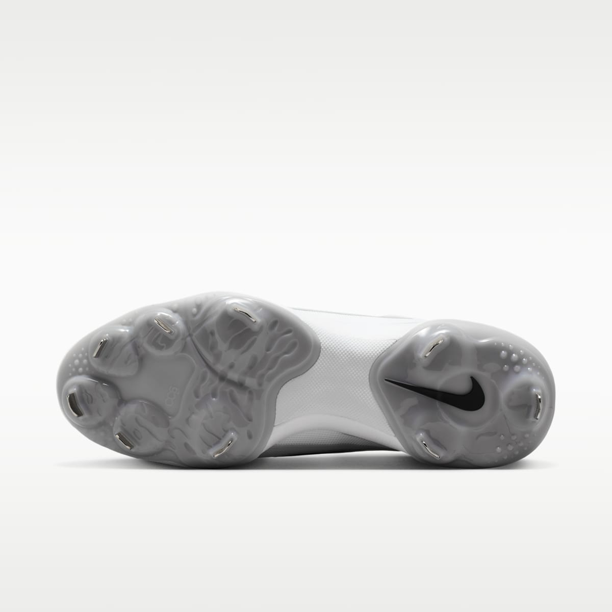 Nike Diamond Standout MTL Baseball Cleats - Wolf Grey/White/Black - Image 2