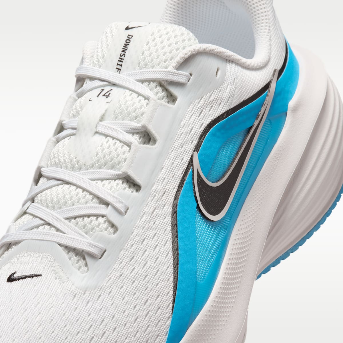 Nike Downshifter 14 Men's Road Running Shoe - Off White/Light Current Blue/Vast Grey/Black - Image 7