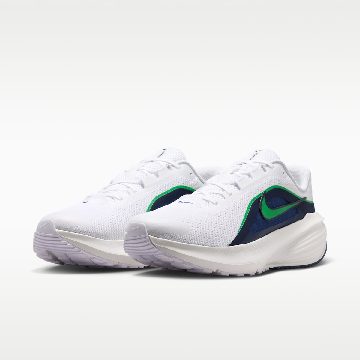Nike Downshifter 14 Men's Road Running Shoe - White/Midnight Navy/Summit White/Green Spark - Image 5