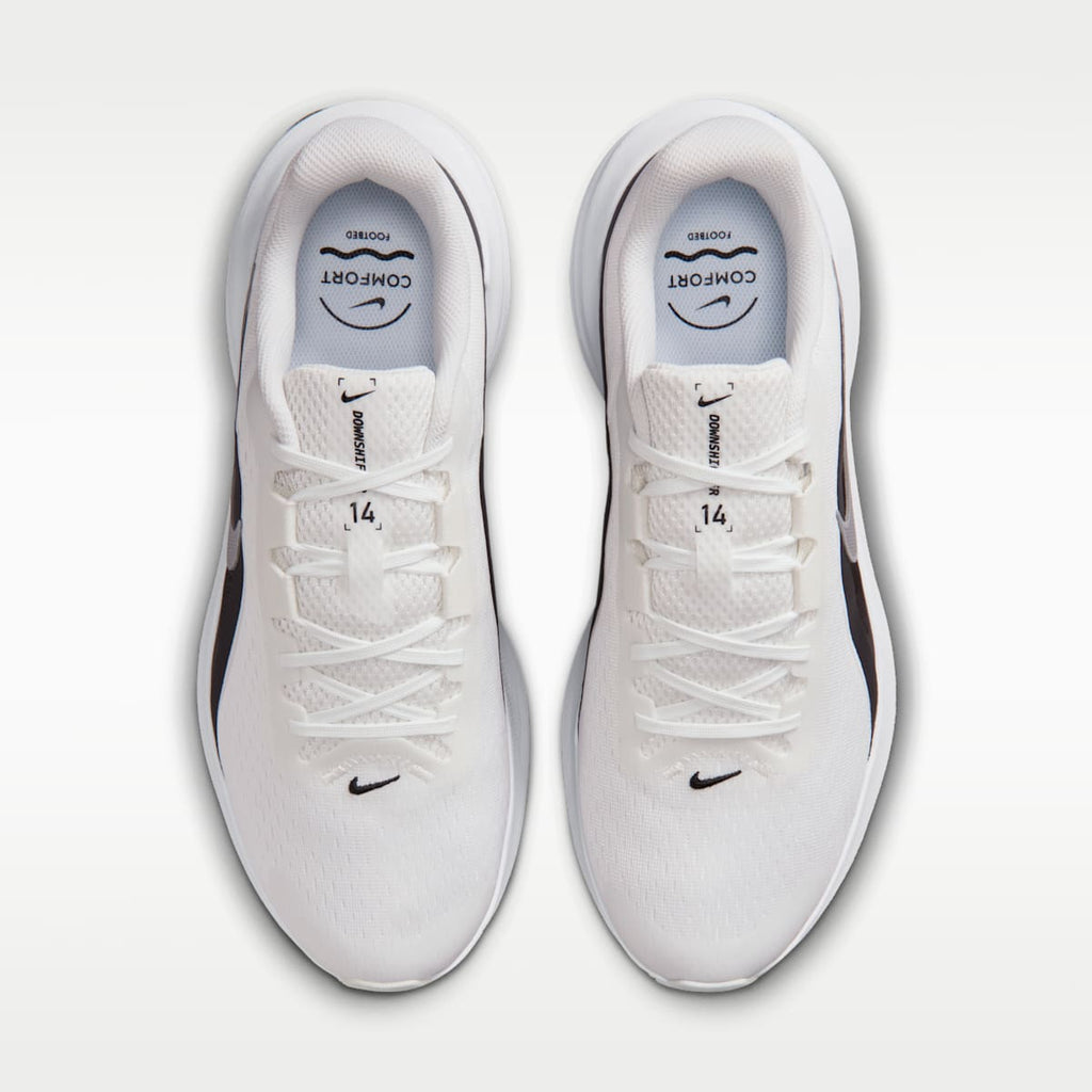 Nike Downshifter 14 Men's Road Running Shoe - Summit White/Black/White/Metallic Silver - Image 4