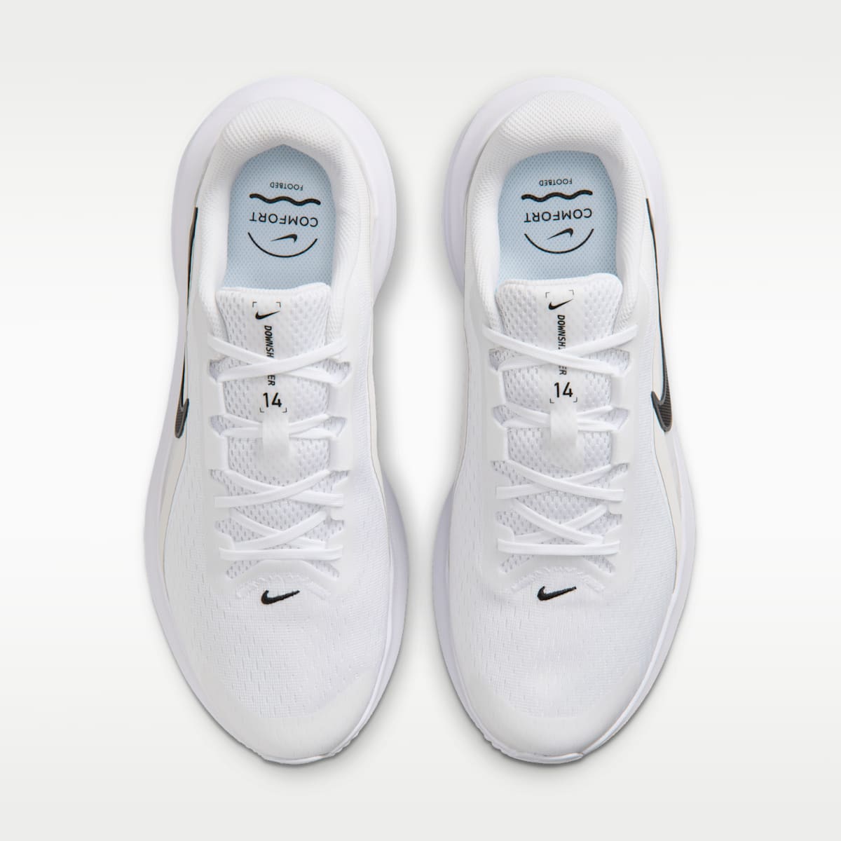 Nike Downshifter 14 Men's Road Running Shoes (Wide) - White/Platinum Tint/Anthracite/Black - Image 4