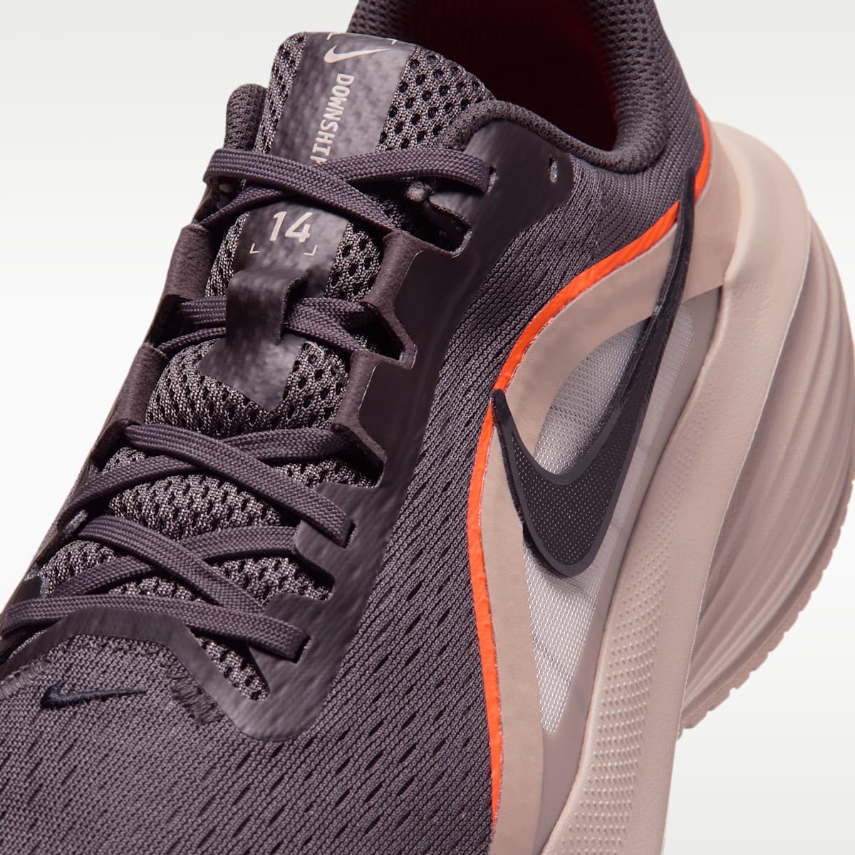 Nike Downshifter 14 Men's Road Running Shoes (Wide) - Medium Ash/Cream II/Total Orange/Black - Image 7