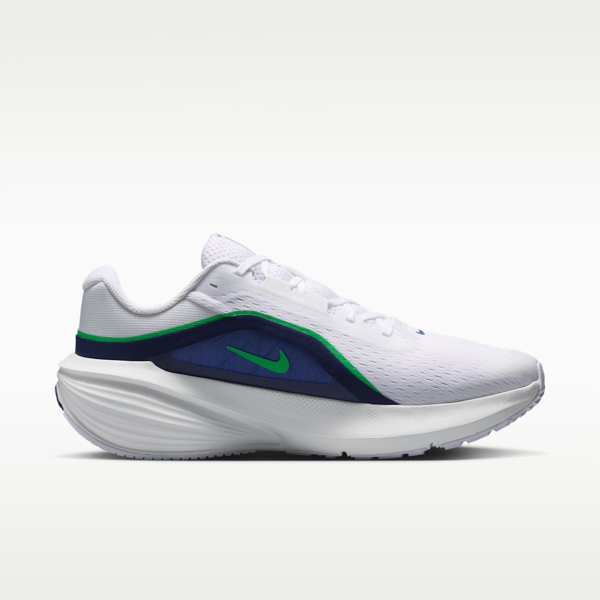 Nike Downshifter 14 Men's Road Running Shoes (Wide) - White/Midnight Navy/Summit White/Green Spark - Image 3