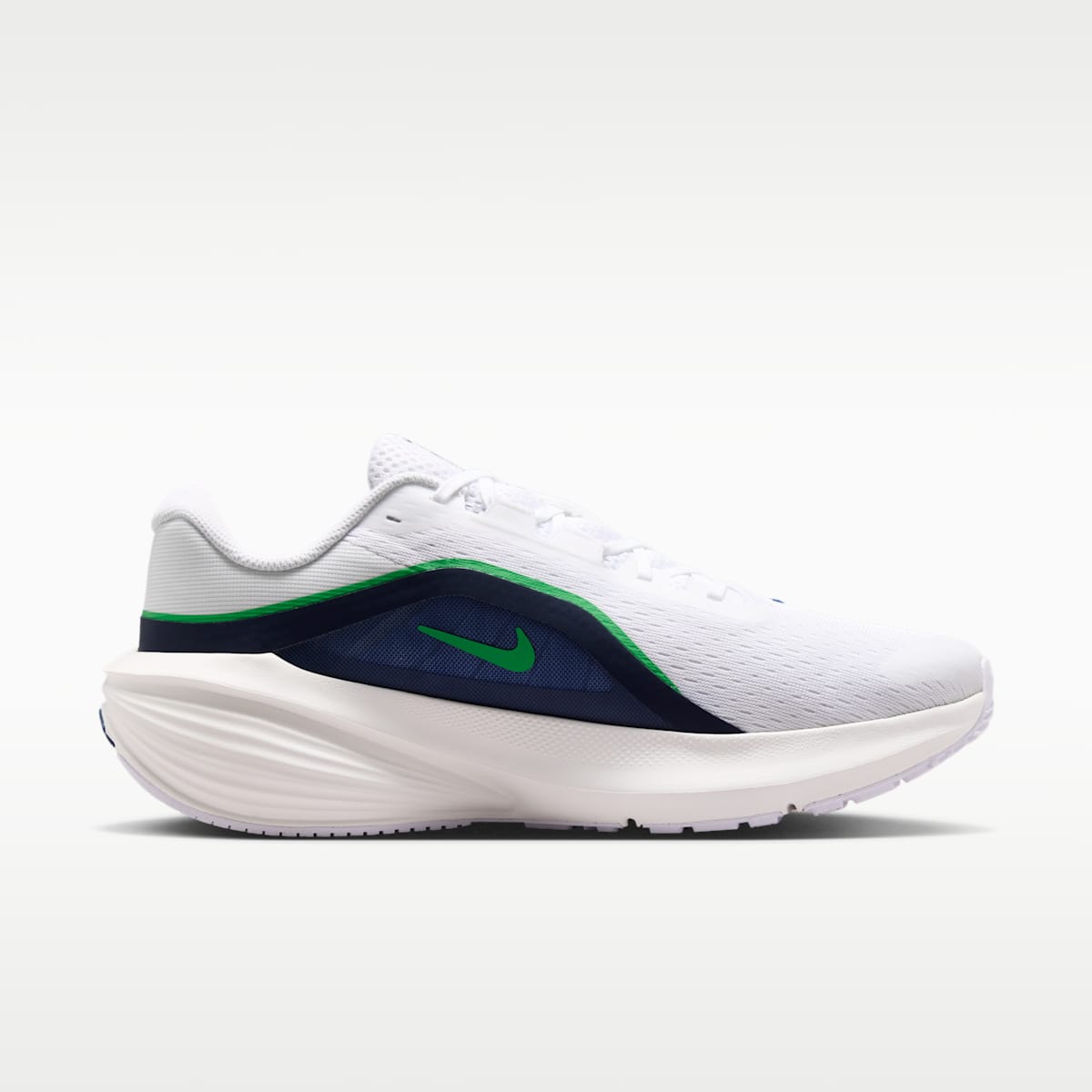Nike Downshifter 14 Men's Road Running Shoe - White/Midnight Navy/Summit White/Green Spark - Image 3
