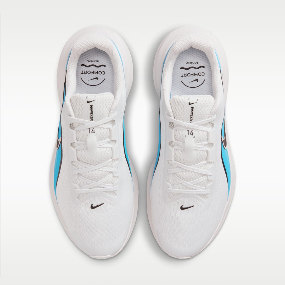 Nike Downshifter 14 Men's Road Running Shoe - Off White/Light Current Blue/Vast Grey/Black - Image 4
