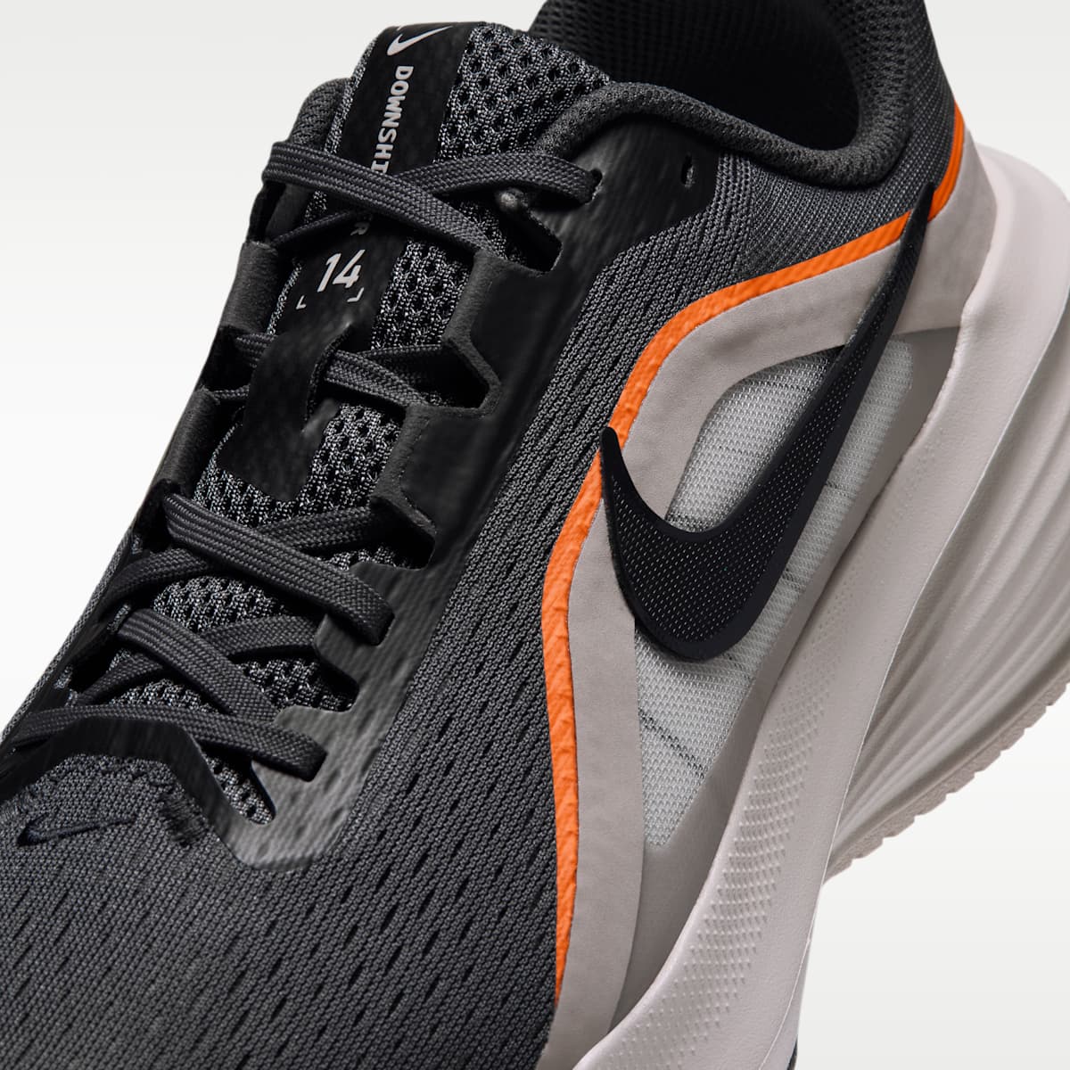 Nike Downshifter 14 Men's Road Running Shoe - Medium Ash/Cream II/Total Orange/Black - Image 7