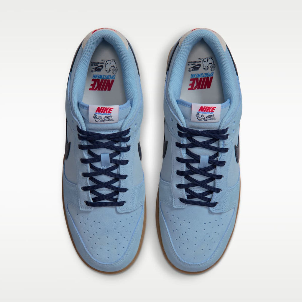 Nike Dunk Low Retro Men's Shoes - Soft Blue/Summit White/University Red/Midnight Navy - Image 4