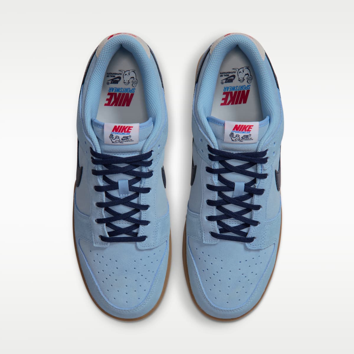 Nike Dunk Low Retro Men's Shoes - Soft Blue/Summit White/University Red/Midnight Navy - Image 4