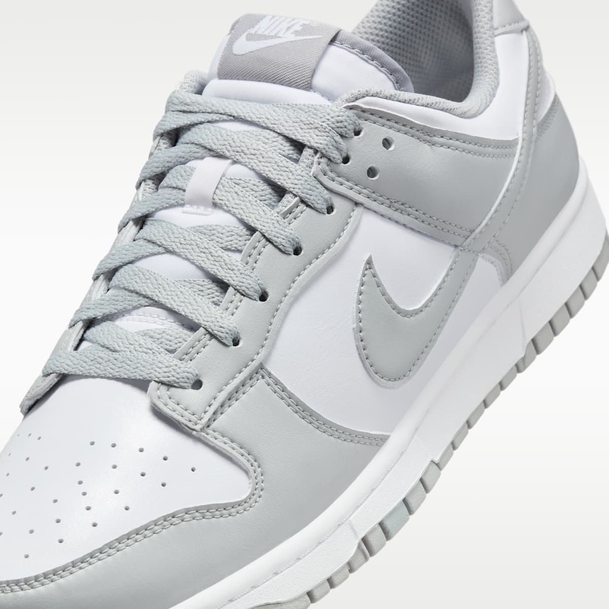 Nike Dunk Low Retro Men's Shoes - White/White/Light Smoke Grey - Image 7