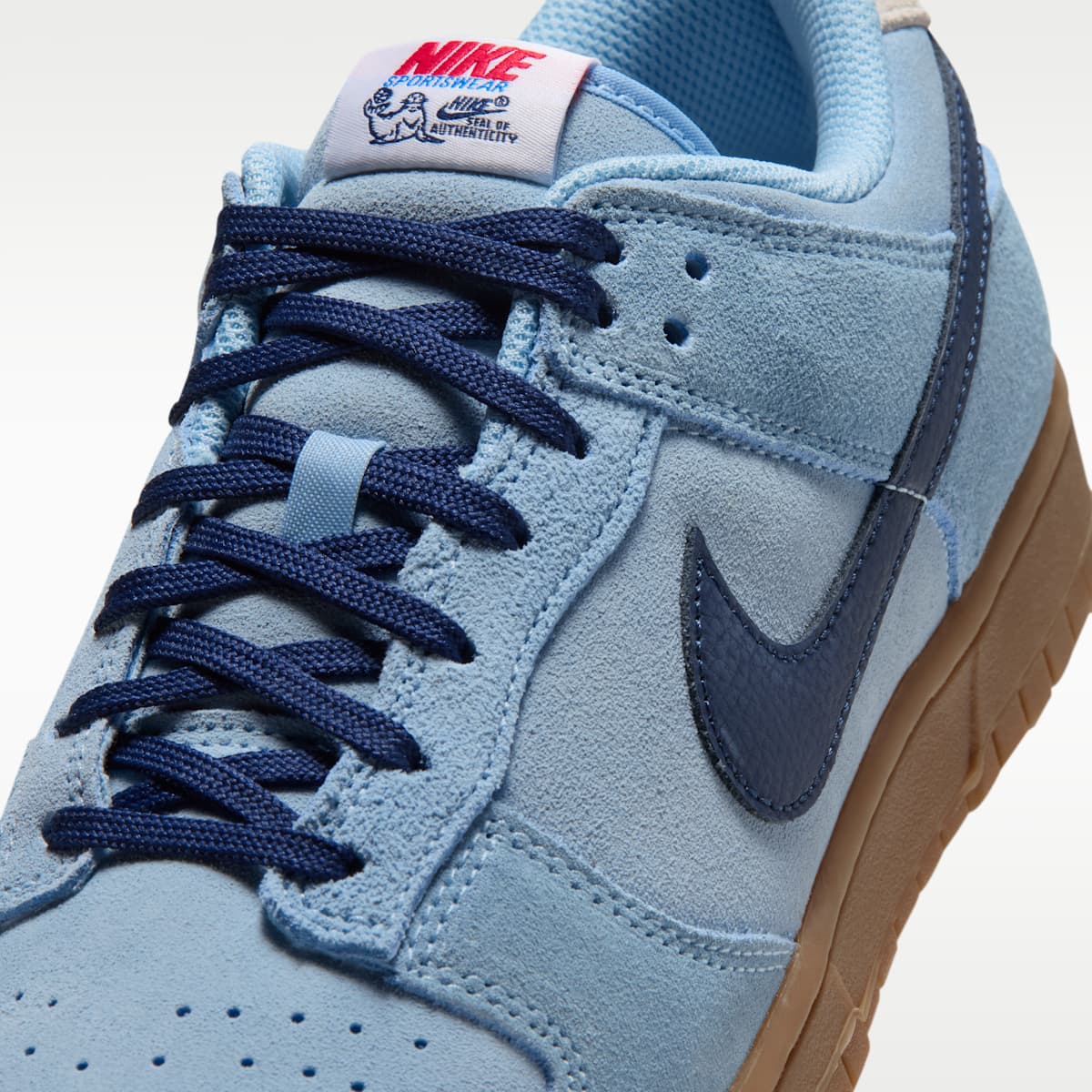 Nike Dunk Low Retro Men's Shoes - Soft Blue/Summit White/University Red/Midnight Navy - Image 7