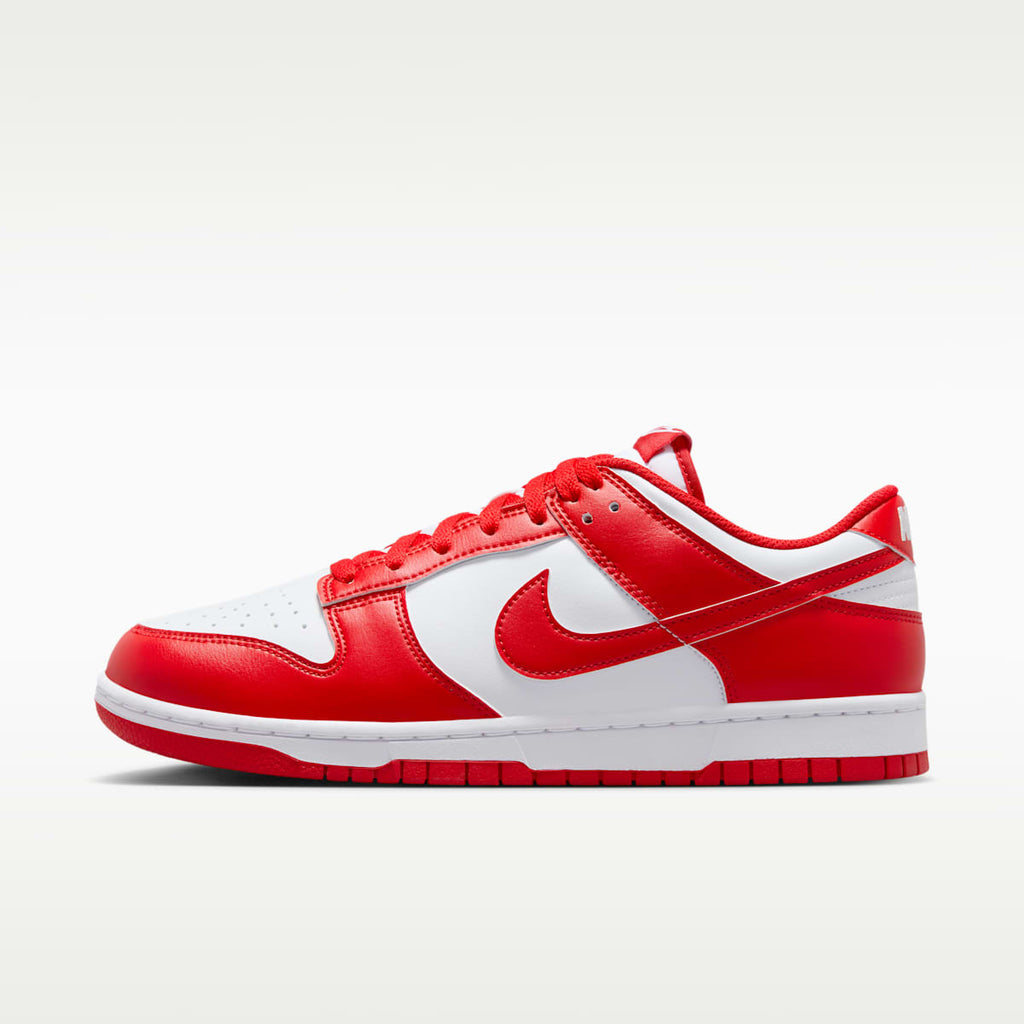 Nike Dunk Low Retro Men's Shoes - White/White/University Red - Image 1