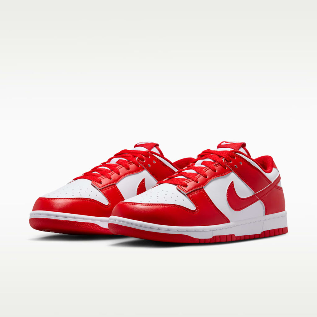 Nike Dunk Low Retro Men's Shoes - White/White/University Red - Image 5