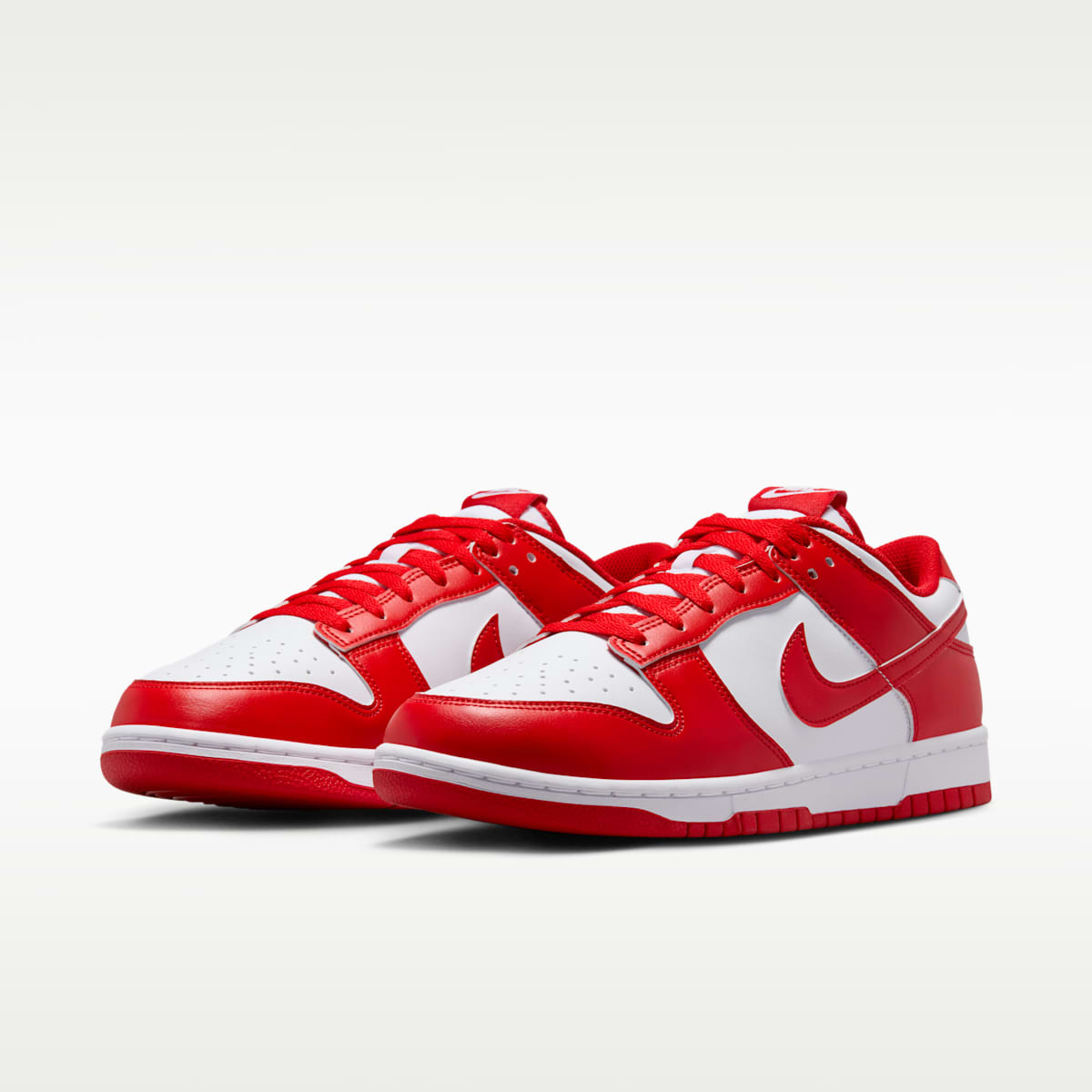 Nike Dunk Low Retro Men's Shoes - White/White/University Red - Image 5