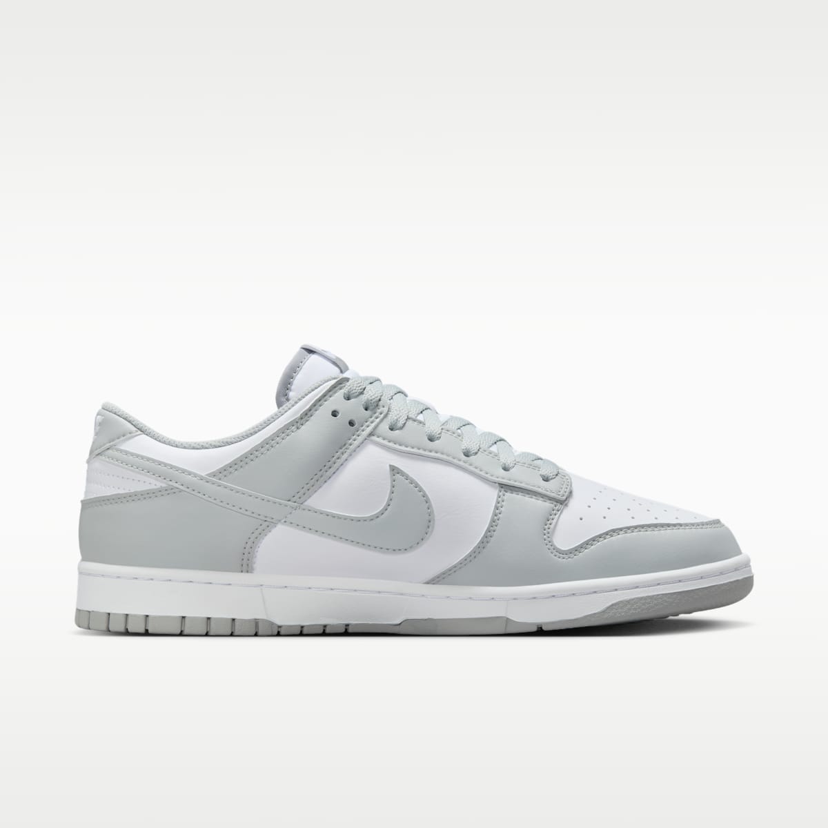Nike Dunk Low Retro Men's Shoes - White/White/Light Smoke Grey - Image 3