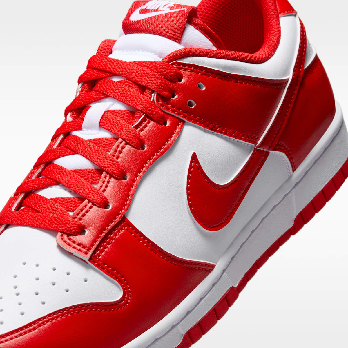 Nike Dunk Low Retro Men's Shoes - White/White/University Red - Image 7