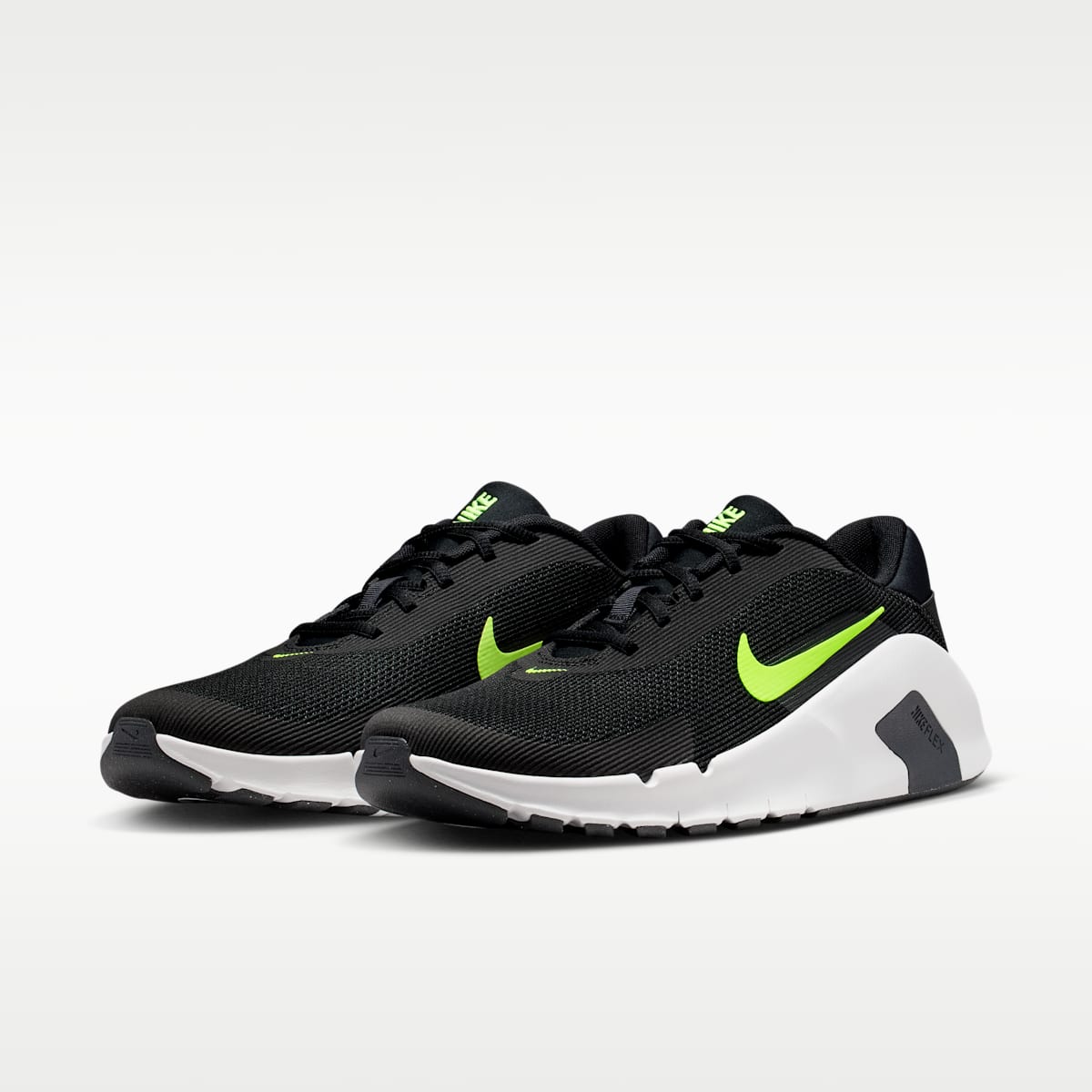 Nike Flex Train Men's Workout Shoes - Black/Dark Smoke Grey/Summit White/Volt Ice - Image 5