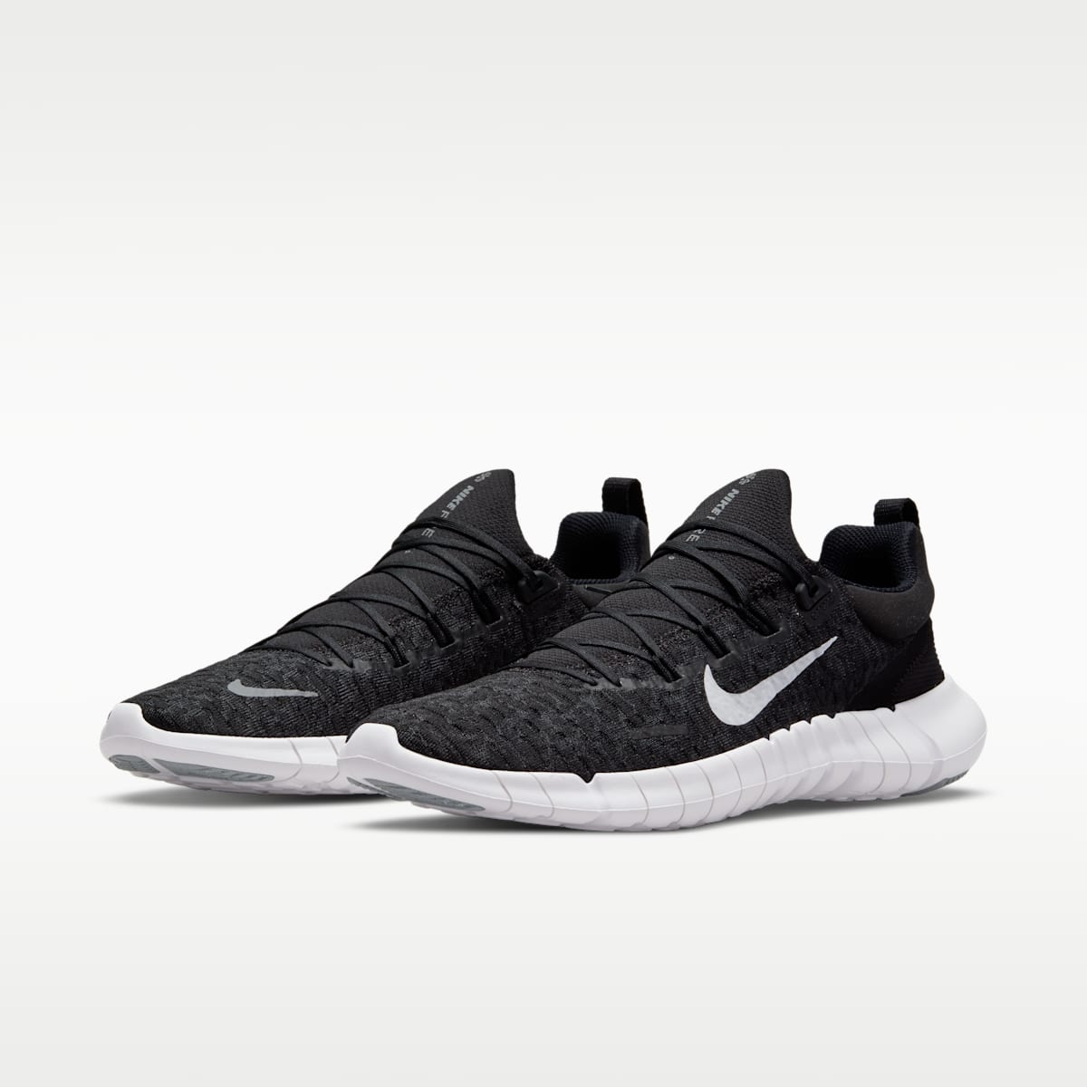 Nike Free Run 5.0 Men's Road Running Shoes - Black/Dark Smoke Grey/White - Image 5