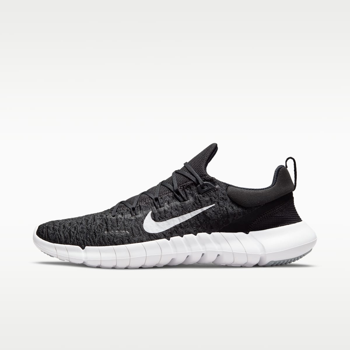 Nike Free Run 5.0 Men's Road Running Shoes - Black/Dark Smoke Grey/White - Image 1