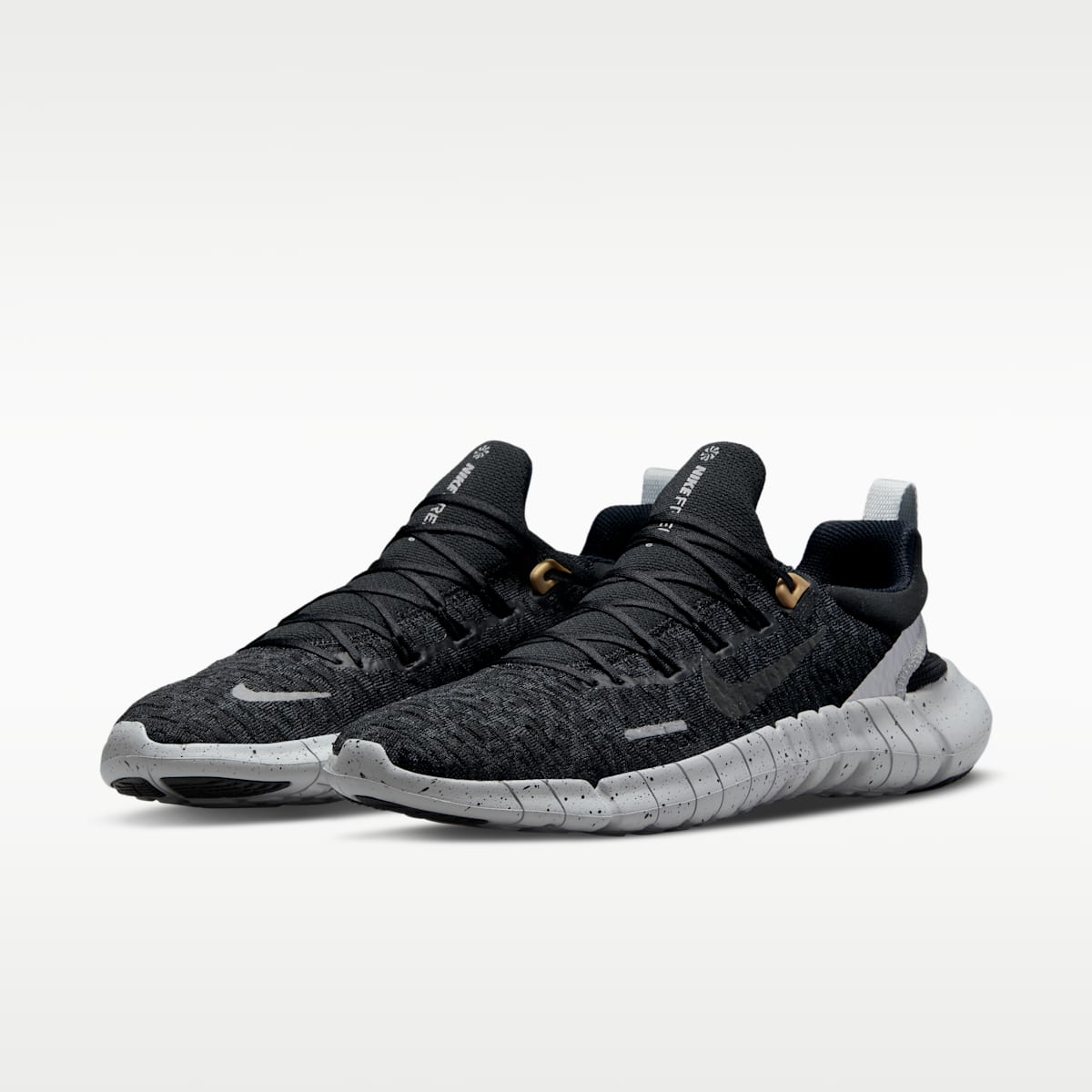 Nike Free Run 5.0 Men's Road Running Shoes - Black/Dark Smoke Grey/Black - Image 5
