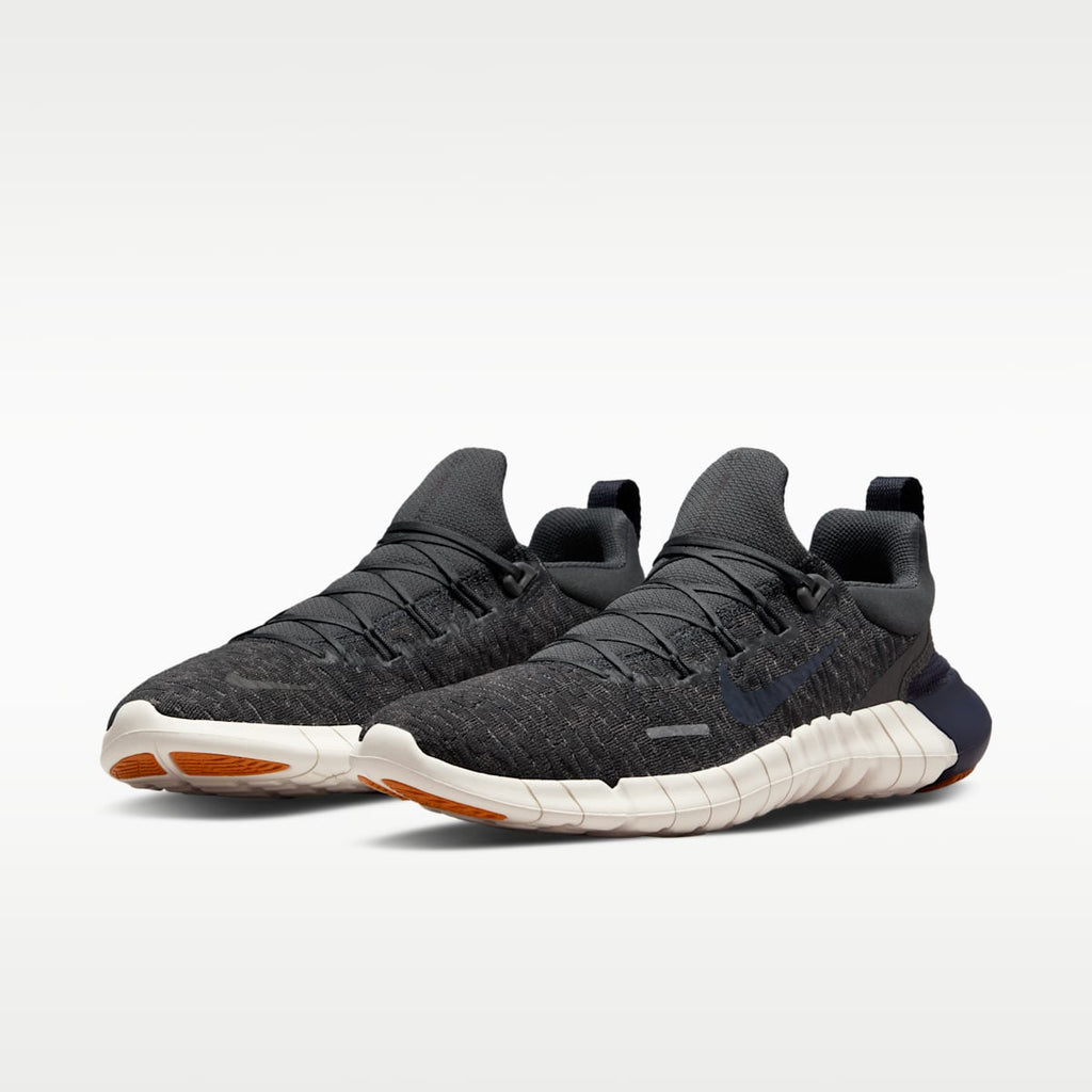 Nike Free Run 5.0 Men's Road Running Shoes - Anthracite/Medium Ash/Kumquat/Blackened Blue - Image 5