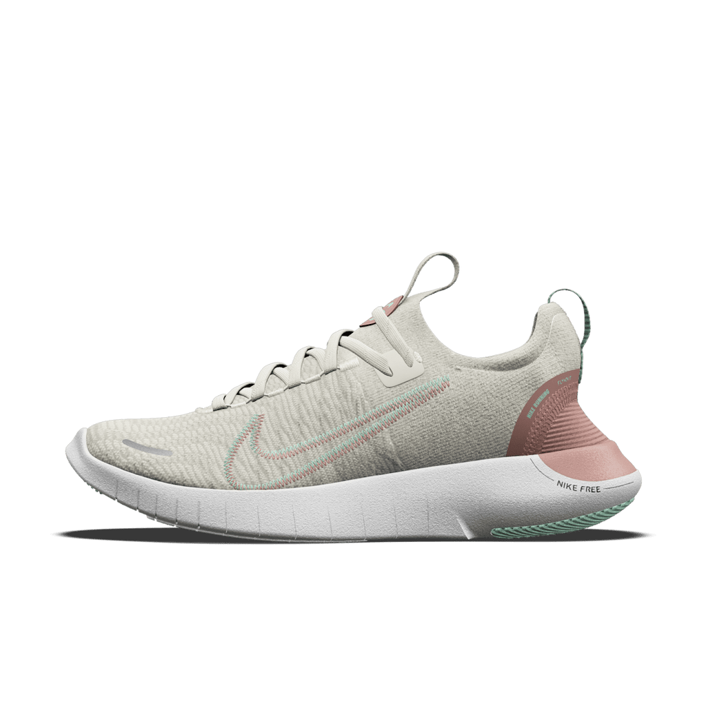 Nike Free RN By You Custom Men's Road Running Shoes - White/Platinum Tint/White - Image 1