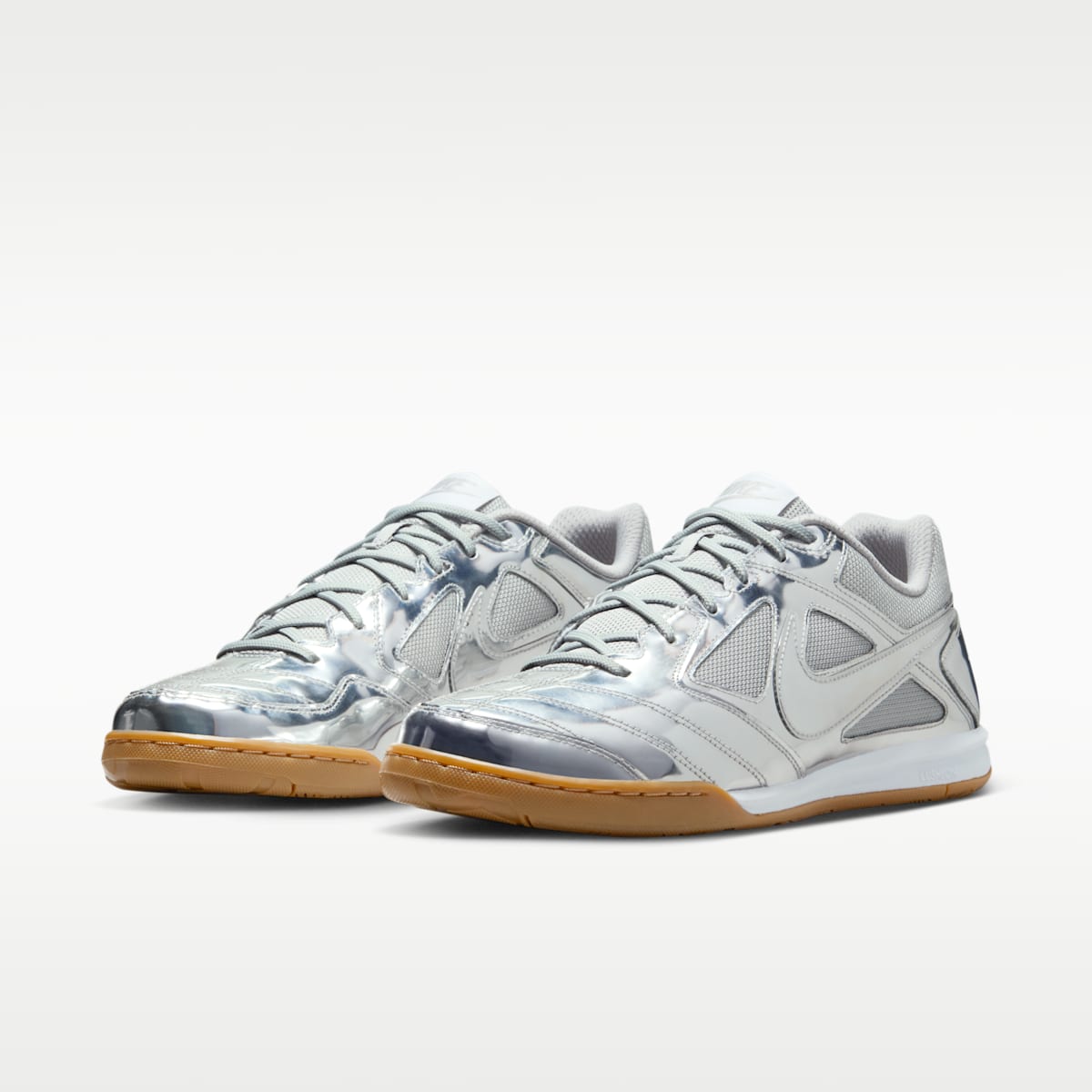Nike Gato LV8 Men's Shoes - Metallic Silver/White/Gum Light Brown/Metallic Silver - Image 5