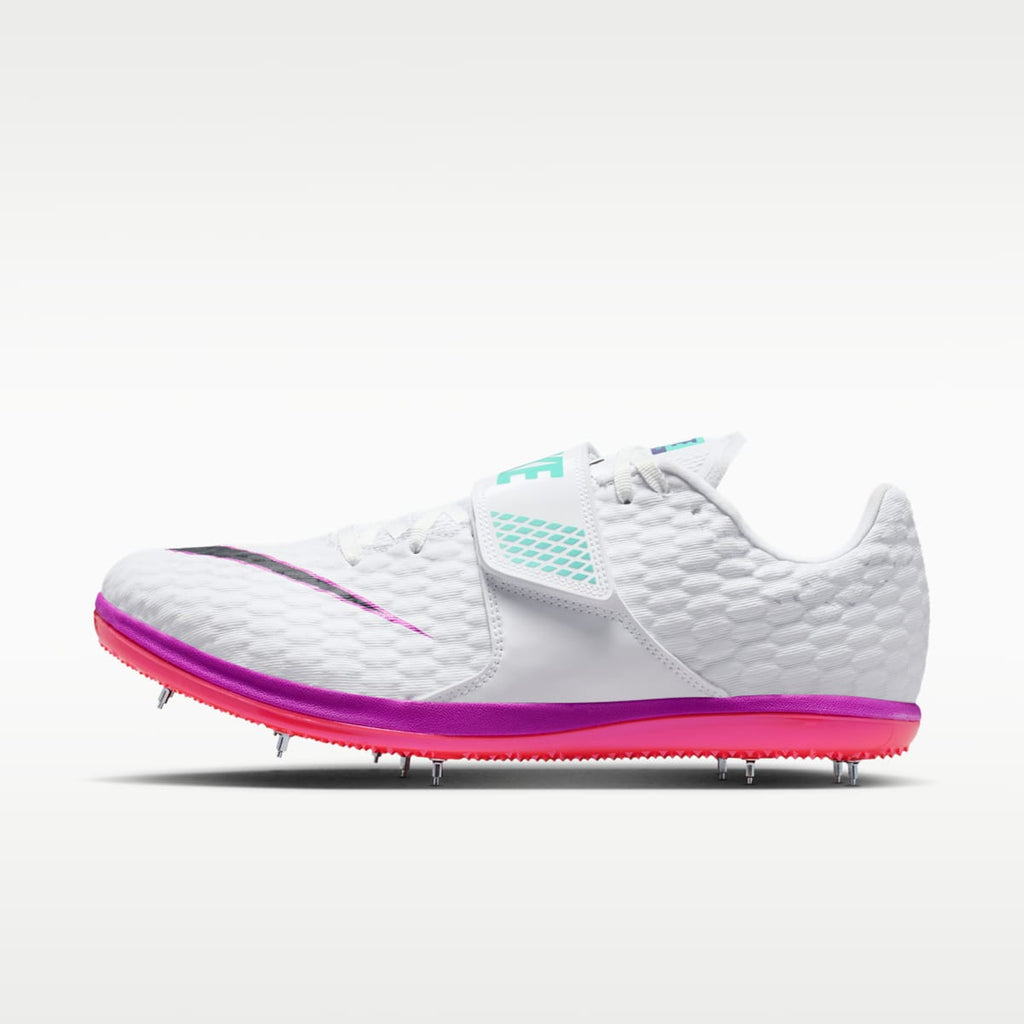 Nike High Jump Elite Track & Field Jumping Spikes - White/Bright Crimson/Hyper Violet/Obsidian - Image 1