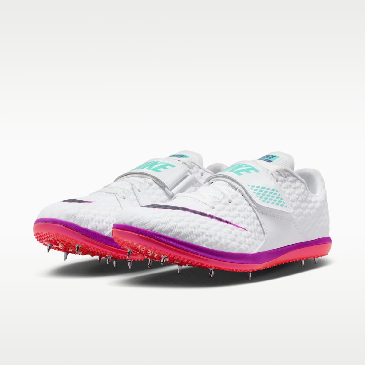 Nike High Jump Elite Track & Field Jumping Spikes - White/Bright Crimson/Hyper Violet/Obsidian - Image 5