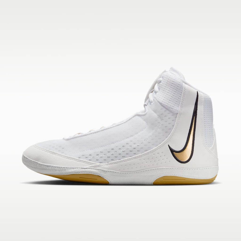Nike Inflict 4 Wrestling Shoes - White/Photon Dust/Black/Metallic Gold - Image 1