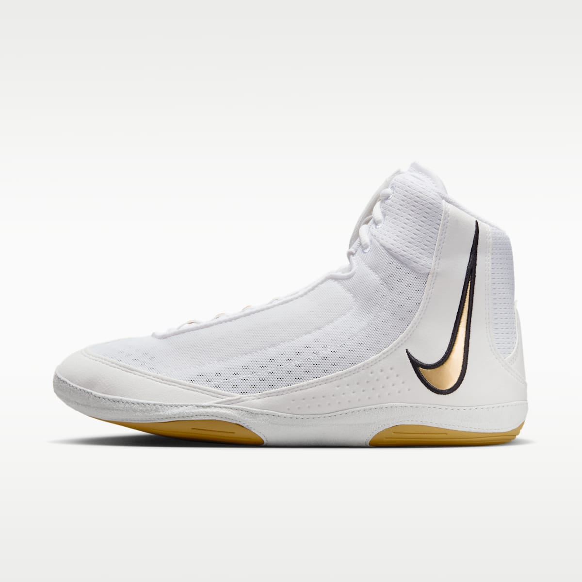 Nike Inflict 4 Wrestling Shoes - White/Photon Dust/Black/Metallic Gold - Image 1