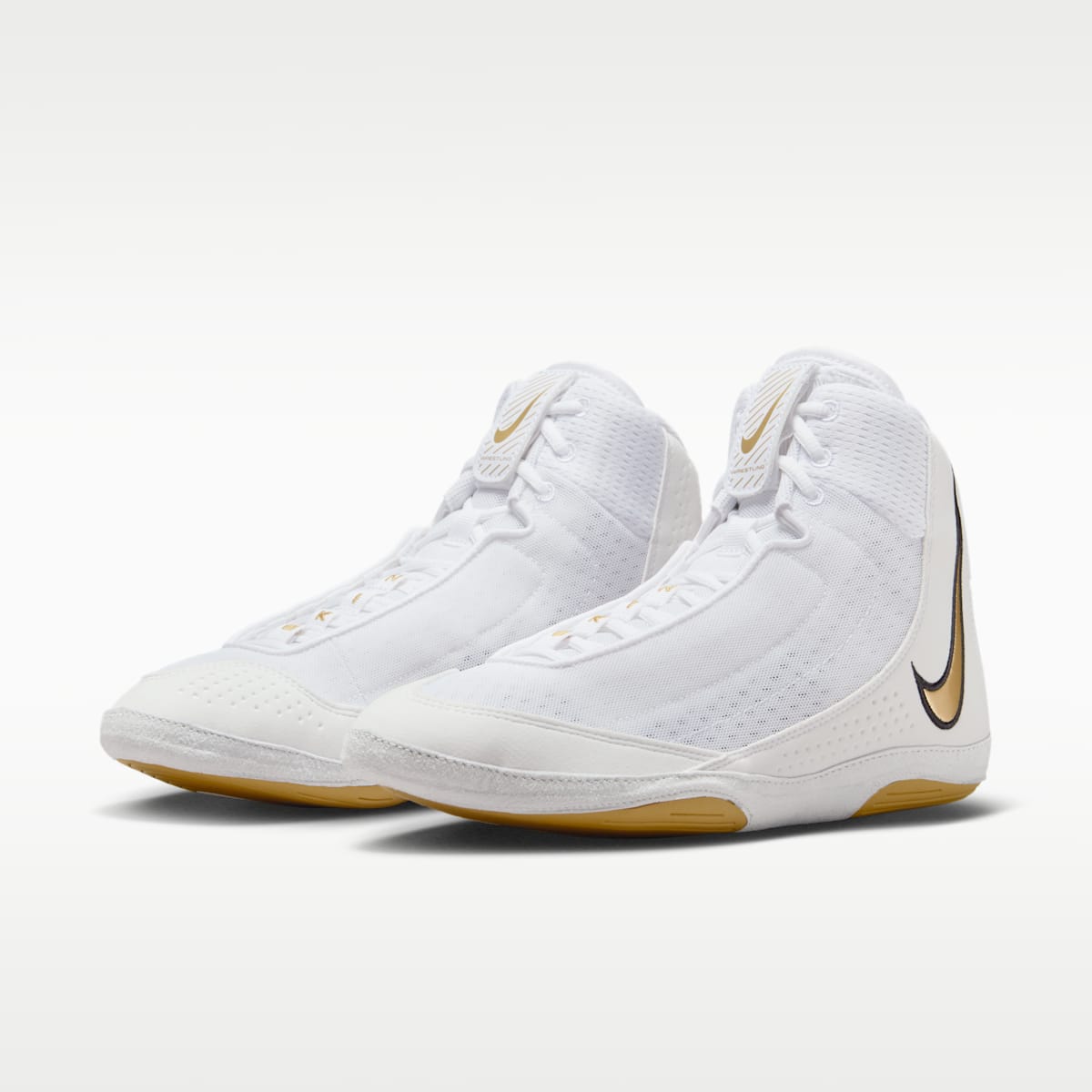 Nike Inflict 4 Wrestling Shoes - White/Photon Dust/Black/Metallic Gold - Image 5