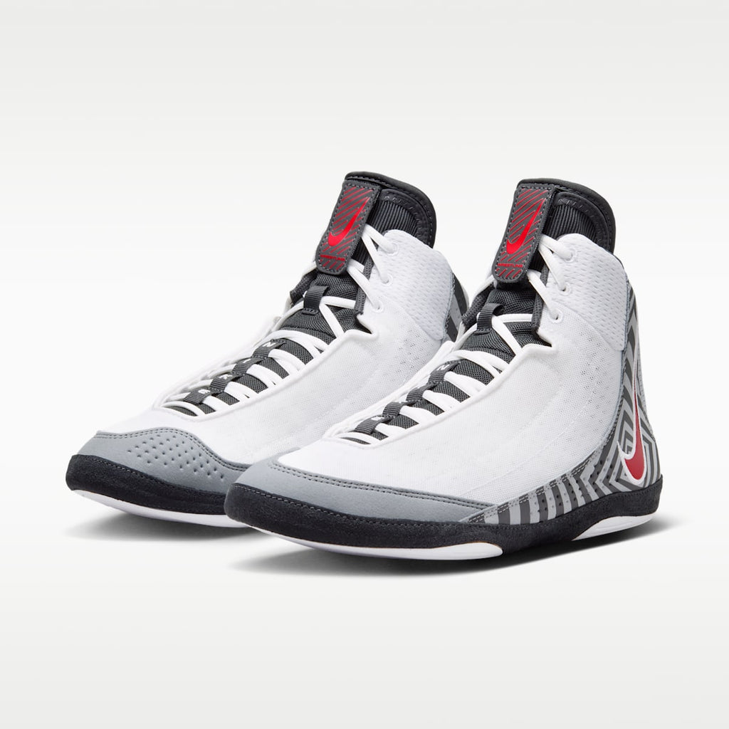 Nike Inflict 4 SE Wrestling Shoes - White/Wolf Grey/Anthracite/University Red - Image 5