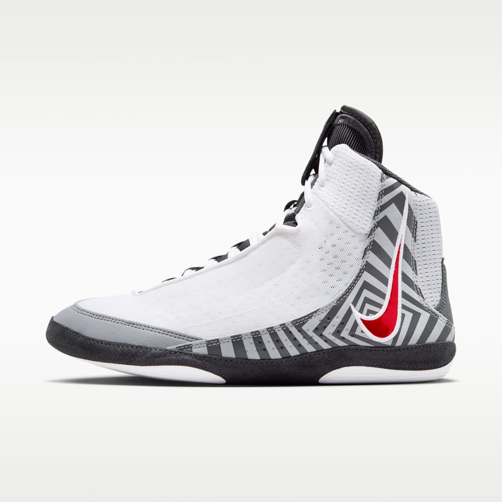 Nike Inflict 4 SE Wrestling Shoes - White/Wolf Grey/Anthracite/University Red - Image 1