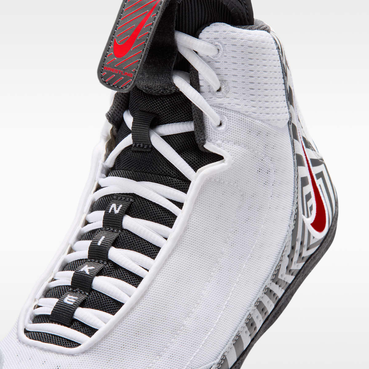 Nike Inflict 4 SE Wrestling Shoes - White/Wolf Grey/Anthracite/University Red - Image 7
