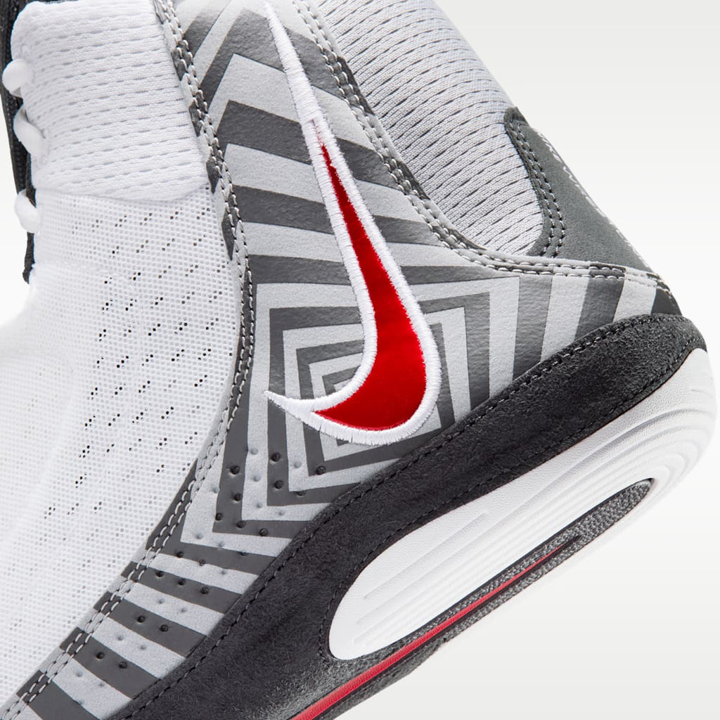 Nike Inflict 4 SE Wrestling Shoes - White/Wolf Grey/Anthracite/University Red - Image 8