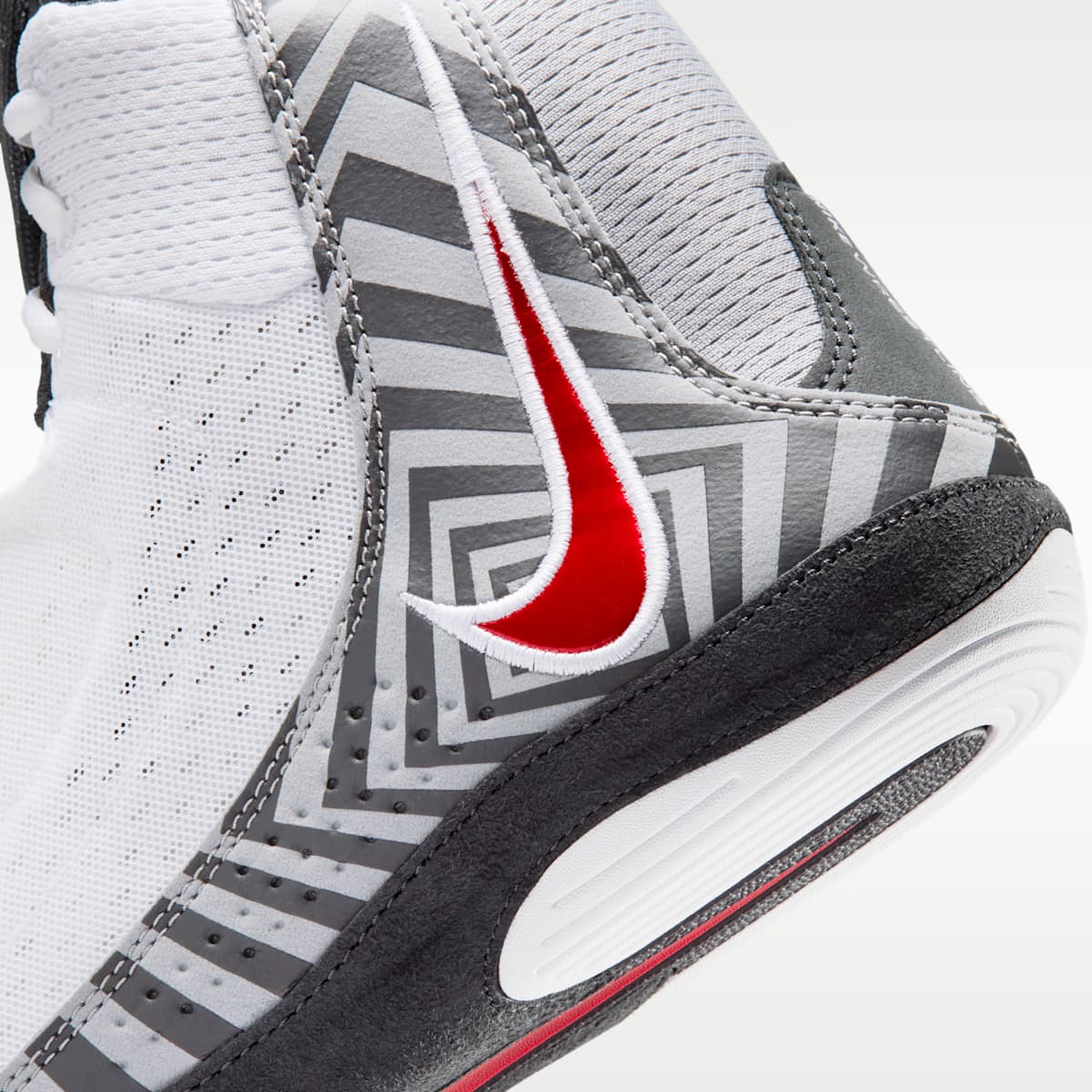 Nike Inflict 4 SE Wrestling Shoes - White/Wolf Grey/Anthracite/University Red - Image 8