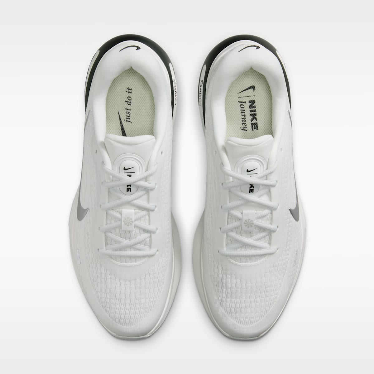 Nike Journey Run Men's Road Running Shoes - Summit White/Black/White/Metallic Silver - Image 4