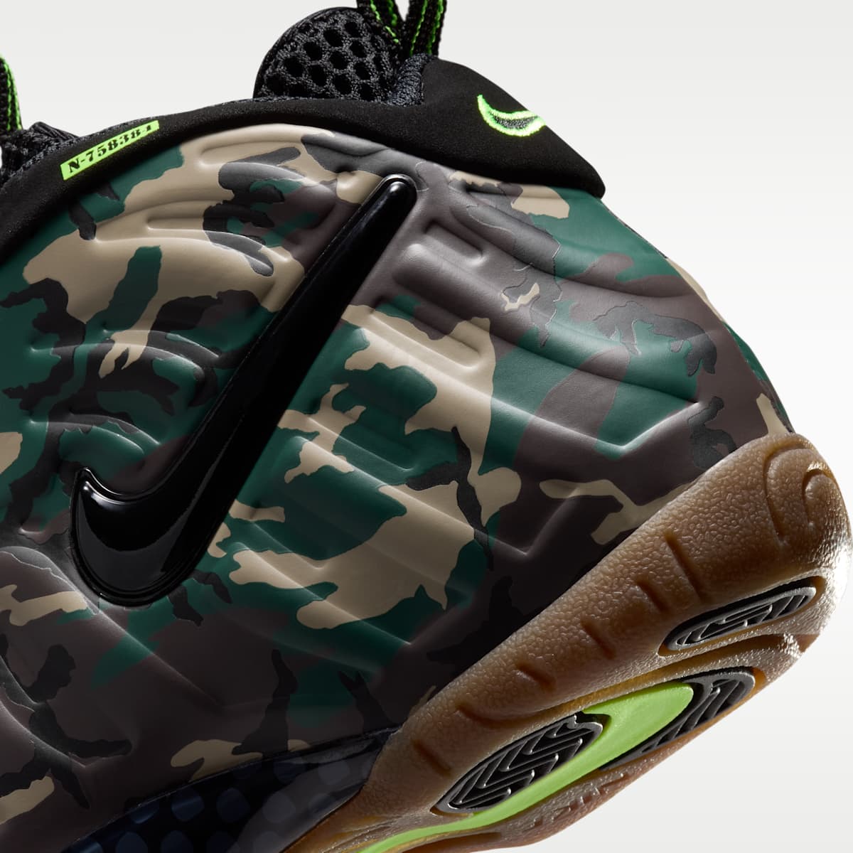 Nike Little Posite Pro Premium Little Kids' Shoes - Black/Voltage Green/Gum Dark Brown/Black