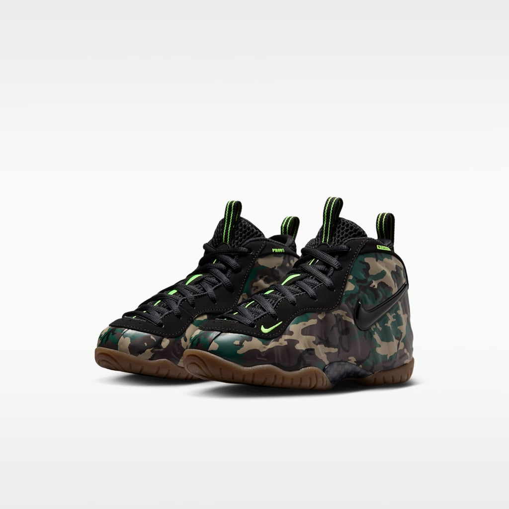 Nike Little Posite Pro Premium Little Kids' Shoes - Black/Voltage Green/Gum Dark Brown/Black