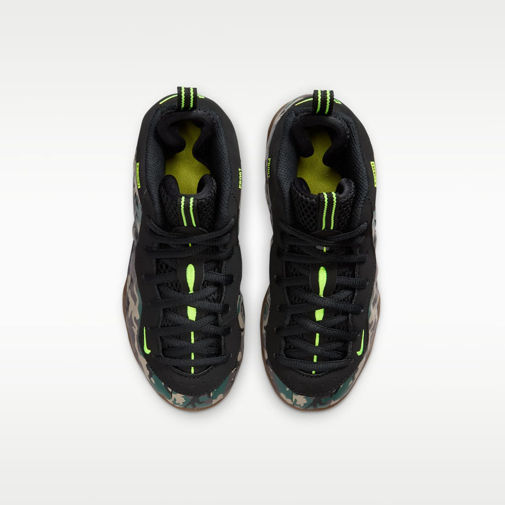 Nike Little Posite Pro Premium Little Kids' Shoes - Black/Voltage Green/Gum Dark Brown/Black