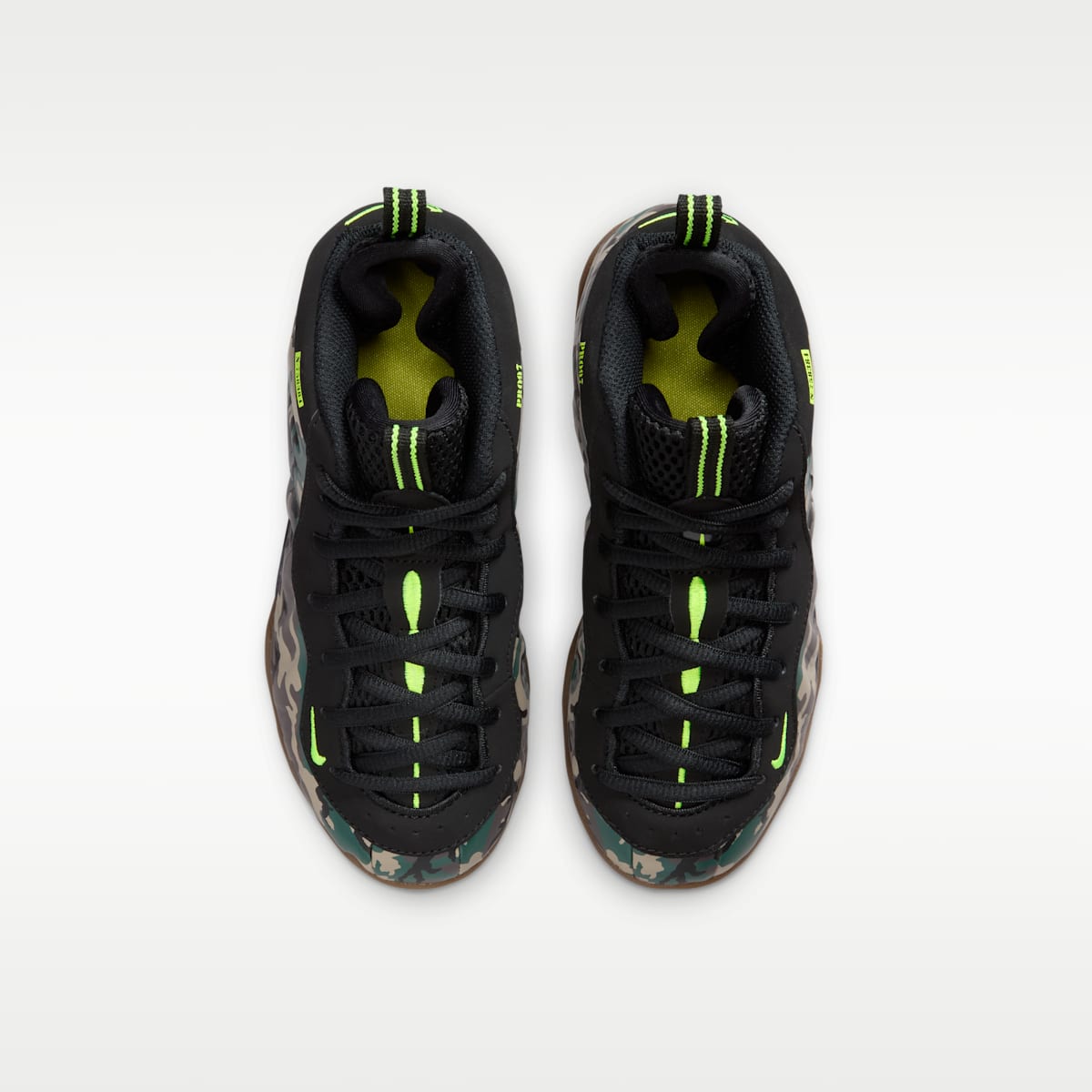 Nike Little Posite Pro Premium Little Kids' Shoes - Black/Voltage Green/Gum Dark Brown/Black
