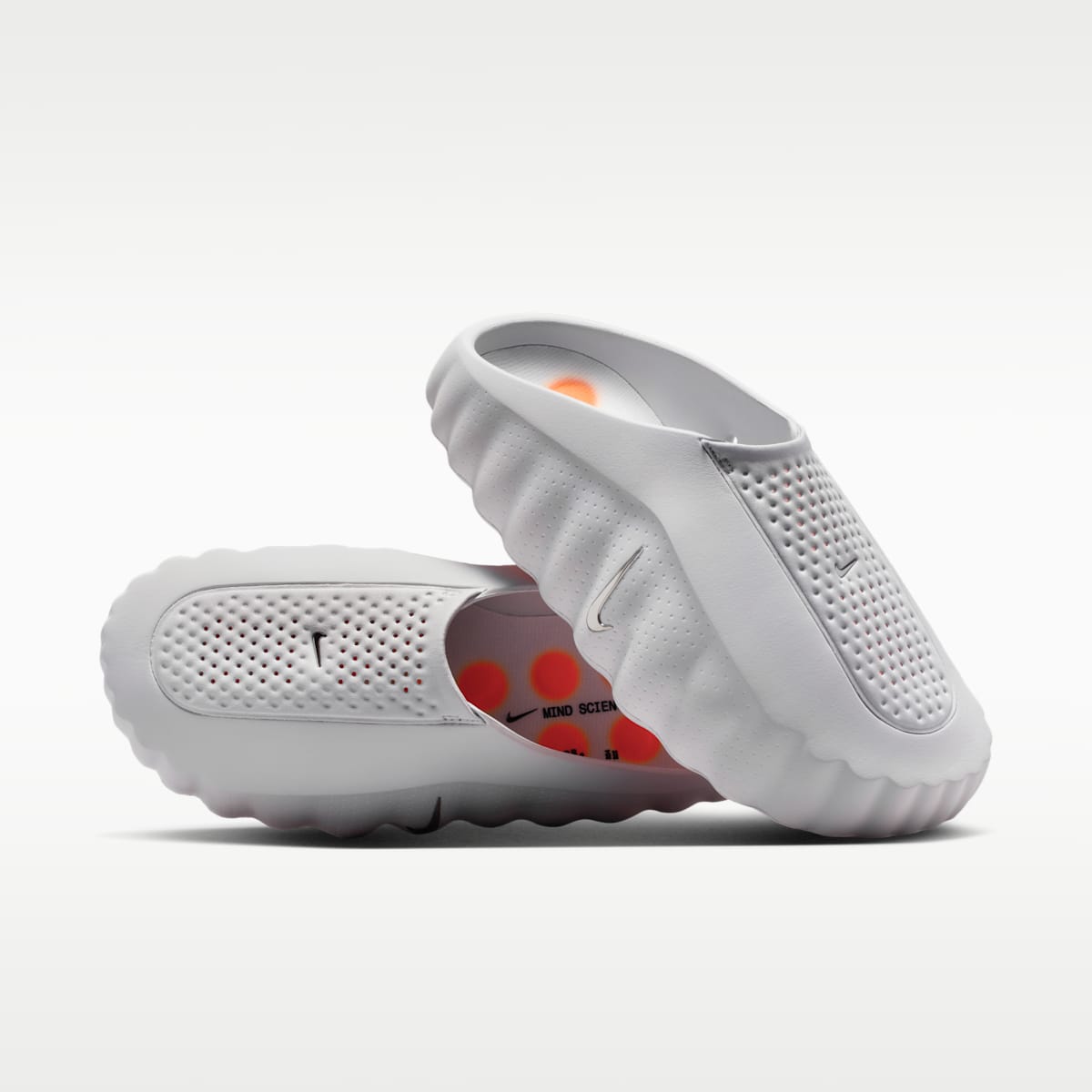 Nike Mind 001 Men's Pregame Mules - Light Smoke Grey/Photon Dust/Hyper Crimson/Chrome - Image 1